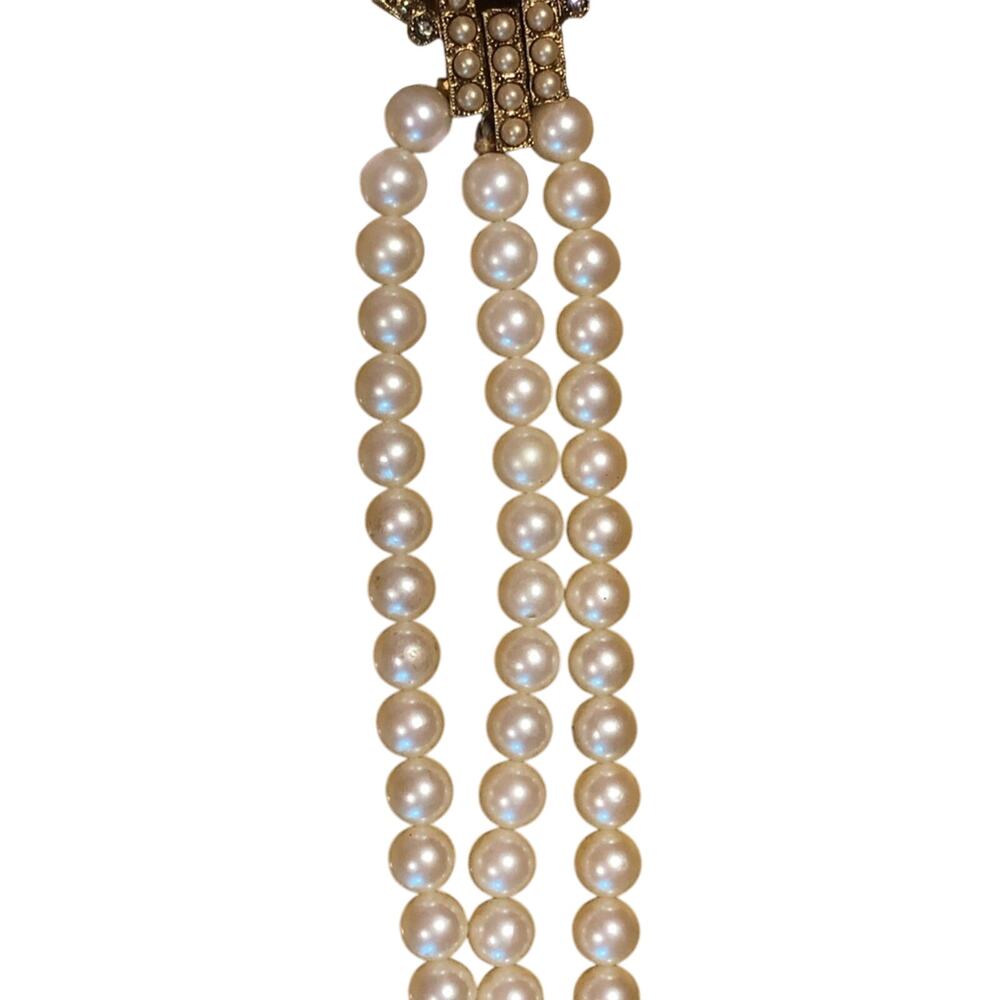 Vintage Signed Richelieu Pearlescent Rhinestone Choker - Picture 15 of 16